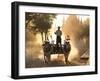 Bullock Cart on a Dusty Track Among the Temples of Bagan-Lee Frost-Framed Photographic Print