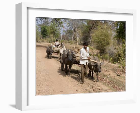 Bullock Carts, Tala, Bandhavgarh National Park, Madhya Pradesh, India-Thorsten Milse-Framed Photographic Print