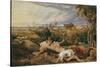 Bulls Fighting; St. Donat's Castle in the Distance, C.1803-Jan Beerstraten-Stretched Canvas