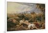 Bulls Fighting; St. Donat's Castle in the Distance, C.1803-Jan Beerstraten-Framed Giclee Print