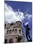 Bullwhacker Statue and Securities Building on Last Chance Gulch, Helena, Montana, USA-Jamie & Judy Wild-Mounted Photographic Print