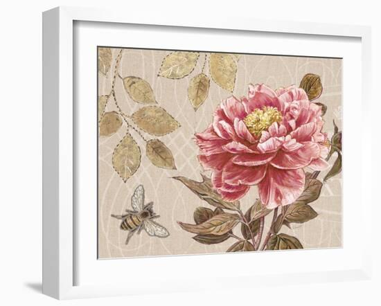 Bumble Bee and Peony-Chad Barrett-Framed Art Print