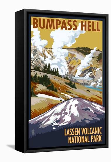 Bumpass Hell - Lassen Volcanic National Park, CA-Lantern Press-Framed Stretched Canvas