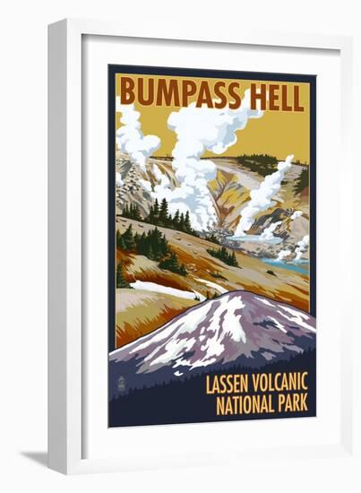 Bumpass Hell - Lassen Volcanic National Park, CA-Lantern Press-Framed Art Print