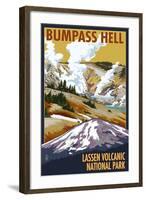 Bumpass Hell - Lassen Volcanic National Park, CA-Lantern Press-Framed Art Print