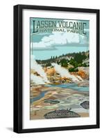 Bumpass Hell - Lassen Volcanic National Park, CA-Lantern Press-Framed Art Print