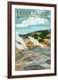 Bumpass Hell - Lassen Volcanic National Park, CA-Lantern Press-Framed Art Print