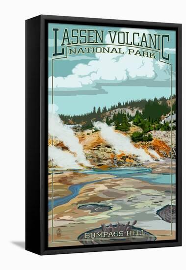 Bumpass Hell - Lassen Volcanic National Park, CA-Lantern Press-Framed Stretched Canvas