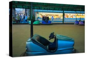 Bumper car at Monte Igueldo amusement park at dusk, San Sebastian, Guipuzcoa Province, Basque Co...-null-Stretched Canvas