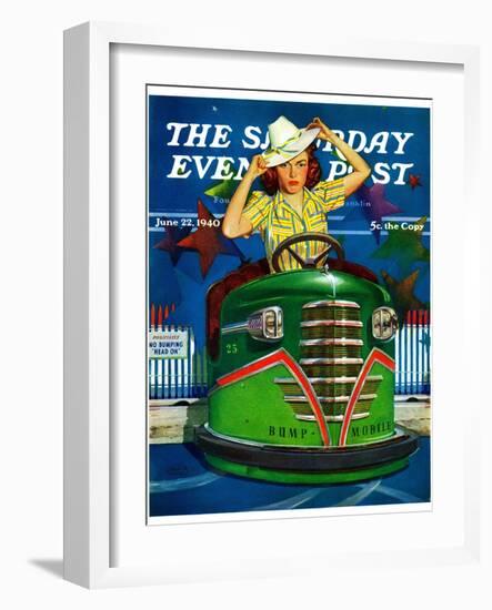 "Bumper Cars," Saturday Evening Post Cover, June 22, 1940-Albert W. Hampson-Framed Giclee Print