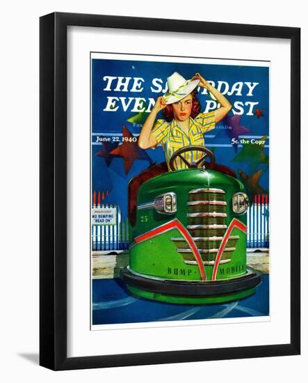 "Bumper Cars," Saturday Evening Post Cover, June 22, 1940-Albert W. Hampson-Framed Premium Giclee Print