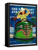 "Bumper Cars," Saturday Evening Post Cover, June 22, 1940-Albert W. Hampson-Framed Stretched Canvas
