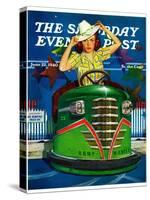 "Bumper Cars," Saturday Evening Post Cover, June 22, 1940-Albert W. Hampson-Stretched Canvas