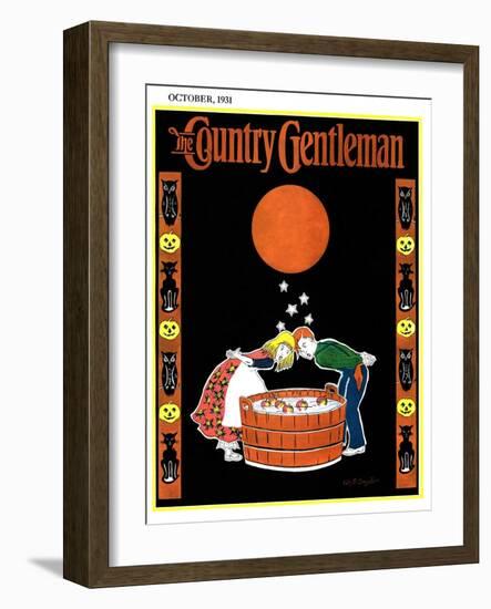 "Bumping Bobbing for Apples," Country Gentleman Cover, October 1, 1931-W. P. Snyder-Framed Giclee Print