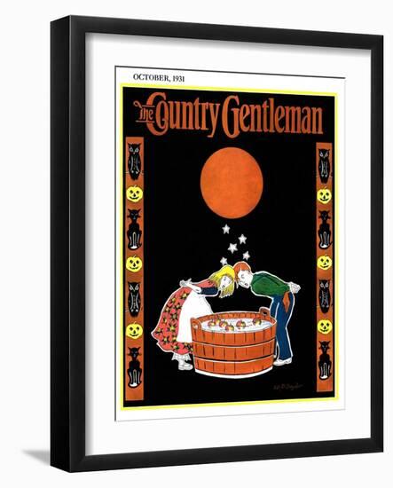 "Bumping Bobbing for Apples," Country Gentleman Cover, October 1, 1931-W. P. Snyder-Framed Giclee Print