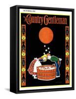 "Bumping Bobbing for Apples," Country Gentleman Cover, October 1, 1931-W. P. Snyder-Framed Stretched Canvas