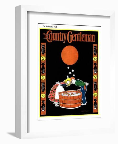 "Bumping Bobbing for Apples," Country Gentleman Cover, October 1, 1931-W. P. Snyder-Framed Giclee Print