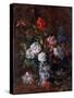 Bunch of Flowers, 19Th Century (Oil on Wood)-Karl Pierre Daubigny-Stretched Canvas