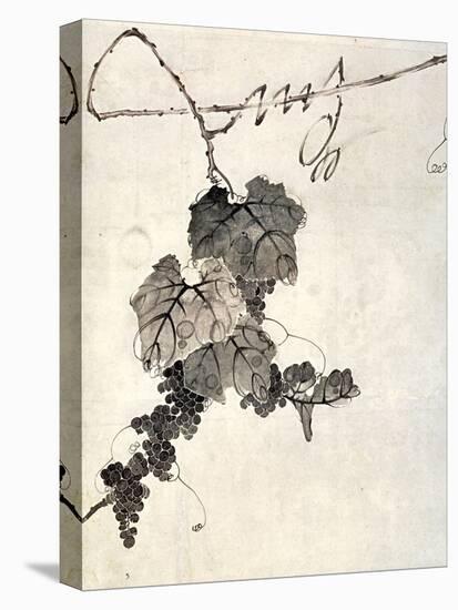 Bunch of Grapes-Jakuchu Ito-Stretched Canvas