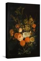 Bunch of Roses, Carnations, Oranges, Grapes, Acorns and Chestnuts-Cornelis de Heem-Stretched Canvas