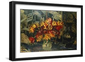 Bunch of Tulips and a Screen, Bouquet de Tulipes au Paravent-Jacques-emile Blanche-Framed Giclee Print