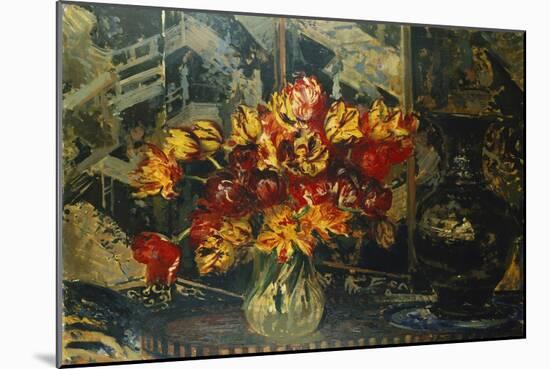 Bunch of Tulips and a Screen, Bouquet de Tulipes au Paravent-Jacques-emile Blanche-Mounted Giclee Print