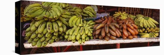 Bunches of Banana on a Market Stall, Thanjavur, Tamil Nadu, India-null-Stretched Canvas