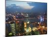 Bund and the Oriental Pearl Tower Illuminated in Pudong New Area, Pudong, Shanghai, China-Kober Christian-Mounted Photographic Print