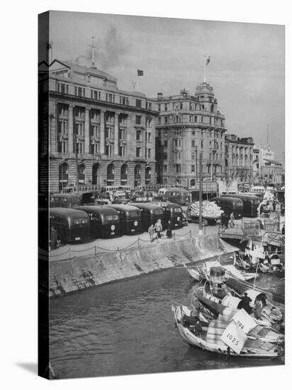 Bund from Jetty Area-Carl Mydans-Stretched Canvas