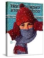 "Bundled Up," Saturday Evening Post Cover, January 14, 1939-Douglas Crockwell-Stretched Canvas