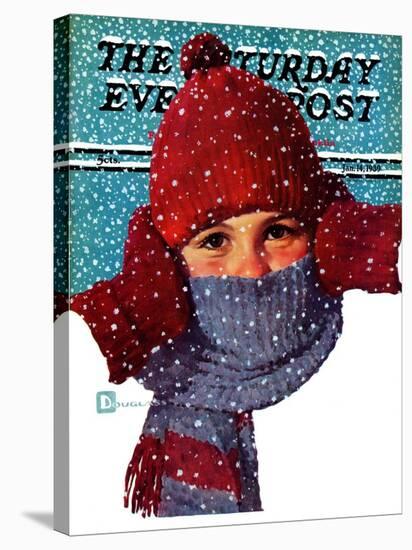 "Bundled Up," Saturday Evening Post Cover, January 14, 1939-Douglas Crockwell-Stretched Canvas