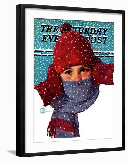 "Bundled Up," Saturday Evening Post Cover, January 14, 1939-Douglas Crockwell-Framed Giclee Print