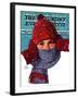 "Bundled Up," Saturday Evening Post Cover, January 14, 1939-Douglas Crockwell-Framed Giclee Print