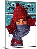 "Bundled Up," Saturday Evening Post Cover, January 14, 1939-Douglas Crockwell-Mounted Giclee Print