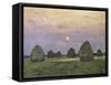 Bundles of Hay at Twilight-Isaak Ilyich Levitan-Framed Stretched Canvas