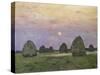 Bundles of Hay at Twilight-Isaak Ilyich Levitan-Stretched Canvas