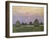 Bundles of Hay at Twilight-Isaak Ilyich Levitan-Framed Giclee Print