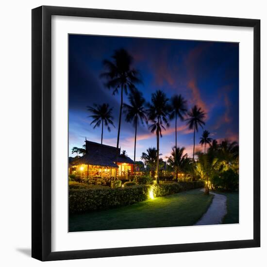 Bungalows at Sunset in Thailand Paradise-dellm60-Framed Photographic Print