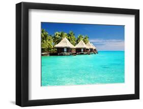 Bungalows Green Lagoon-null-Framed Art Print