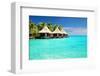 Bungalows Green Lagoon-null-Framed Art Print