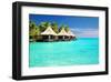 Bungalows Green Lagoon-null-Framed Art Print