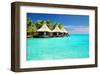 Bungalows Green Lagoon-null-Framed Art Print