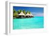 Bungalows Green Lagoon-null-Framed Art Print