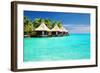 Bungalows Green Lagoon-null-Framed Art Print