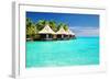 Bungalows Green Lagoon-null-Framed Art Print