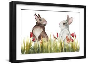 Bunnies Among the Flowers I-Elizabeth Medley-Framed Art Print