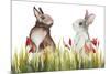 Bunnies Among the Flowers I-Elizabeth Medley-Mounted Art Print