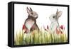 Bunnies Among the Flowers I-Elizabeth Medley-Framed Stretched Canvas