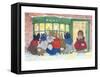 Bunnies at Toy Shop-null-Framed Stretched Canvas