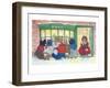 Bunnies at Toy Shop-null-Framed Art Print